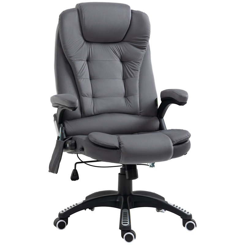 Vinsetto Massage Bürostuhl Chefsessel ergonomischer Schreibtischstuhl höhenverstellbar bis 120kg belastbar in Dunkelgrau für Büro & Homeoffice Aosom.de – Bild 1 von 2