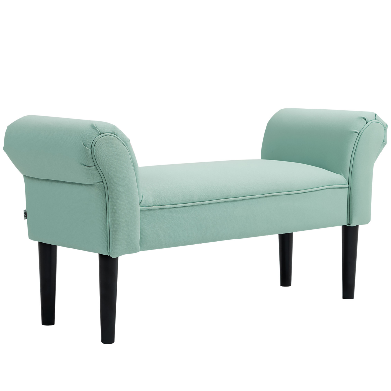 HOMCOM Bettbank, Polsterbank, Sitzbank, Flurbank für Schlafzimmer, bis 130 kg Belastbar, Segelstoff, Grün, 102 x 36 x 51 cm Aosom – Bild 1 von 2