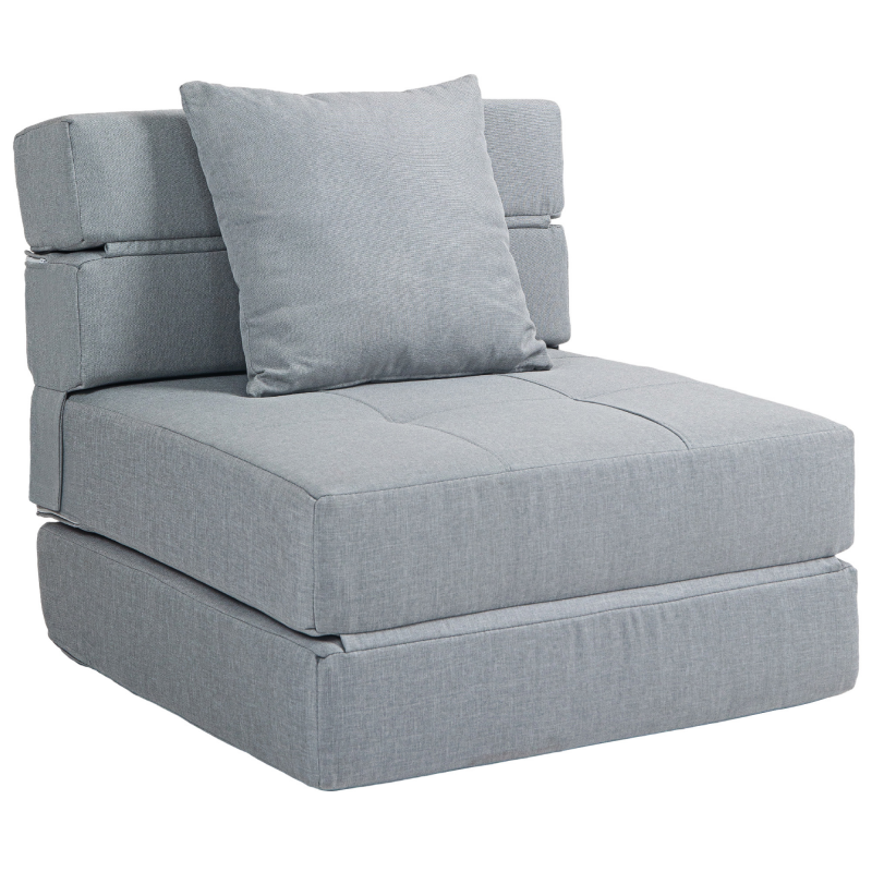 HOMCOM Schlafsessel klappbar 2-in-1 Klappsessel mit Bettfunktion bis 100kg belastbar, Gästebett für Wohnzimmer & Schlafzimmer Aosom.de – Bild 1 von 2