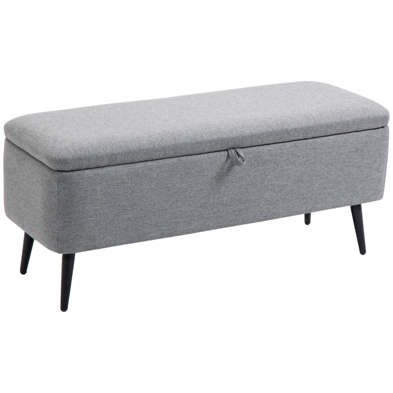 HOMCOM Sitzbank mit Stauraum bis 150 kg belastbar, Polsterbank für Wohnzimmer, Flur & Schlafzimmer, Stahlbeine, 101x38,5x44,5cm Aosom.de – Bild 1 von 2