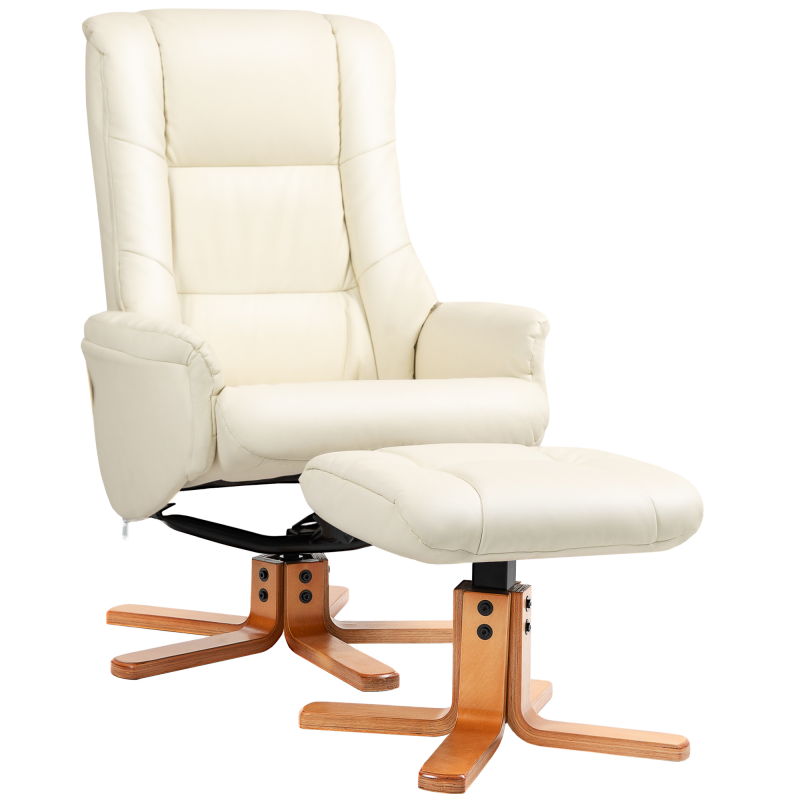 HOMCOM Relaxsessel mit Hocker, Fernsehsessel mit Liegefunktion, Wippfunktion, TV Sessel mit hoher Rückenlehne, für Wohnzimmer, Schlafzimmer Aosom – Bild 1 von 2