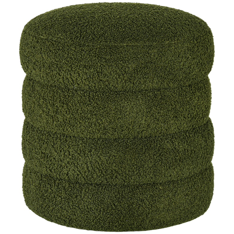 HOMCOM Sitzhocker, Fußhocker, Runder Polsterhocker, Fußstütze mit Sitzkissen, für Wohnzimmer, Schlafzimmer, Grün, Ø40 x 45 cm Aosom – Bild 1 von 2