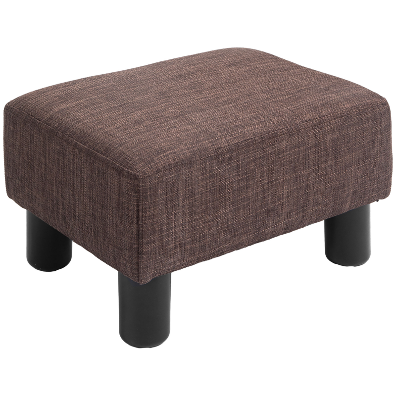 HOMCOM Sitzhocker Ottomane bis 100 kg belastbar rechteckig Polsterhocker für Wohnzimmer Flur Braun 40 x 30 x 24 cm Aosom.de – Bild 1 von 2