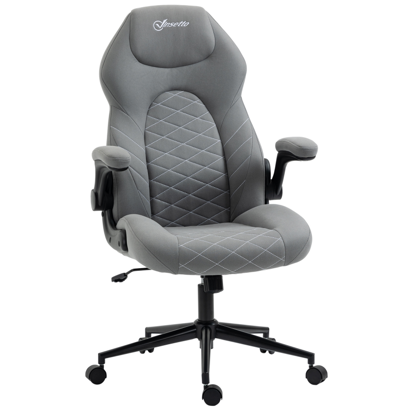 Vinsetto Bürostuhl Ergonomischer Schreibtischstuhl mit Wippfunktion verstellbaren Armlehnen und weichem Kissen für optimalen Komfort im Homeoffice Aosom.de – Bild 1 von 2