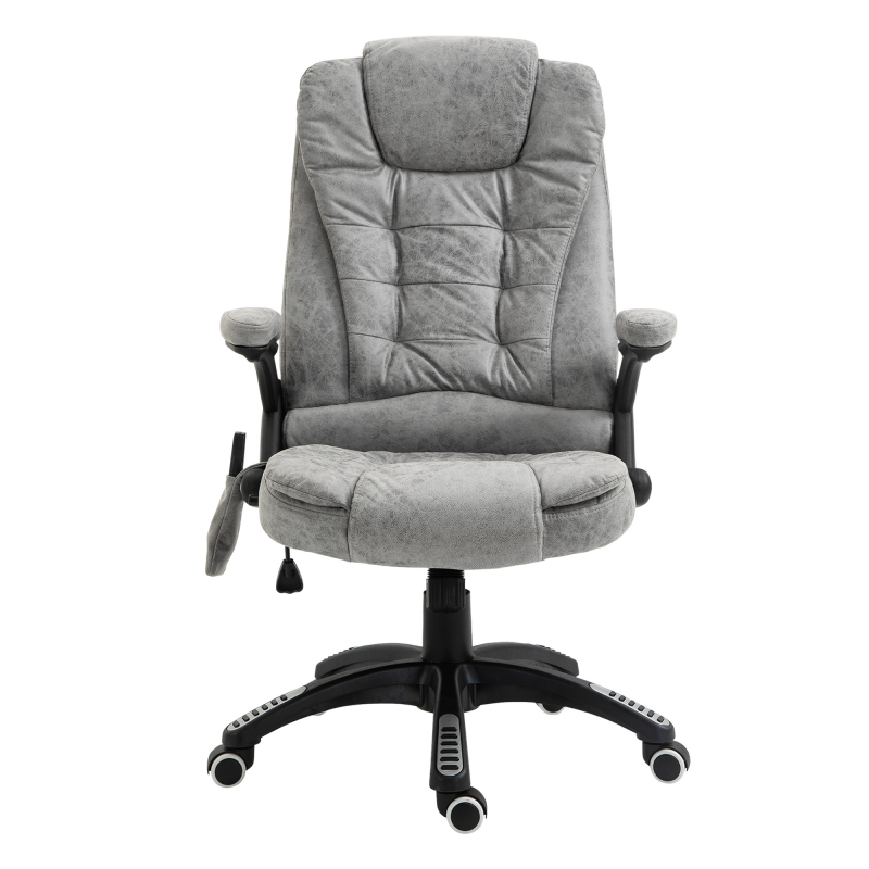 Vinsetto Bürostuhl mit Massage- und Wärmefunktion, ergonomisch, höhenverstellbar, reibungslos, 6 Massagepunkte, 68B x 72T x 110-120H cm, Grau Aosom – Bild 1 von 2