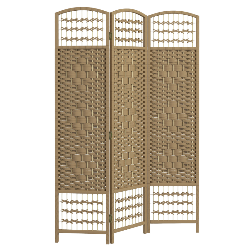 HOMCOM Raumteiler aus Holz 120 x 170 cm faltbarer 3-teiliger Raumteiler Trennwand Schlafzimmer Innenraum Naturholz Aosom – Bild 1 von 2