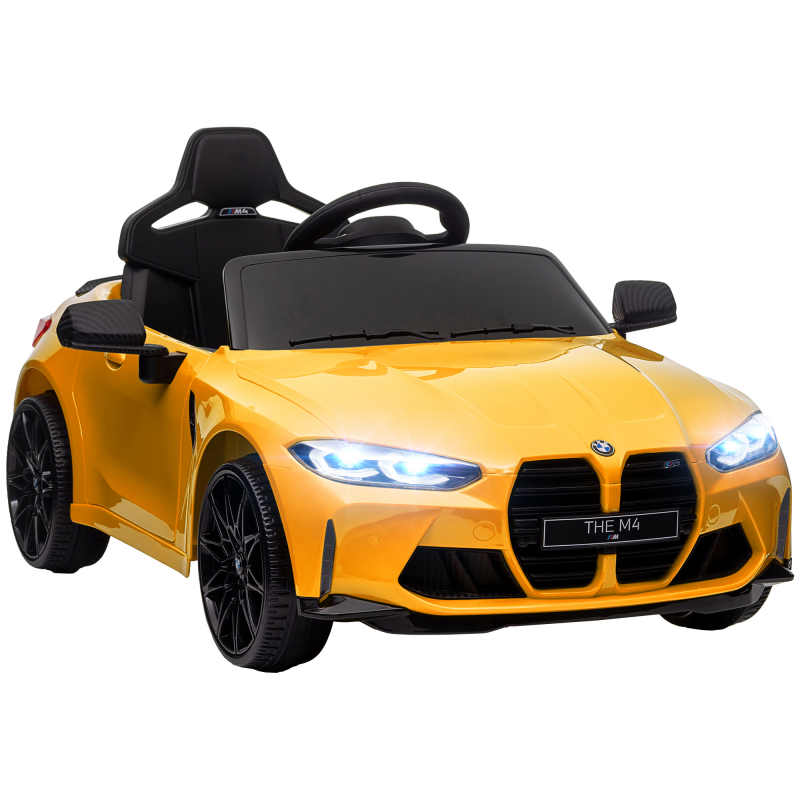 AIYAPLAY Kinder Elektroauto mit 2,4G-Fernbedienung und Federung, Elektrofahrzeug mit MP3, USB und LED-Lichtern für 3-6 Jahre, Gelb Aosom.de – Bild 1 von 2