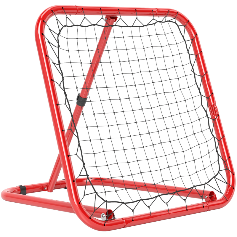 HOMCOM Rebounder für Fußball, klappbar Fußball Rebounder 63 x 63 cm Verstellbar Fußballtor Kicker für Baseball Basketball, Metall, Rot Aosom – Bild 1 von 2