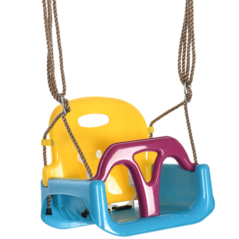 Outsunny 3 in 1 Babyschaukel Indoor, Kinderschaukel mit verstellbarem Seil 120-180 cm höhenverstellbar, Blau Aosom.de – Bild 1 von 2