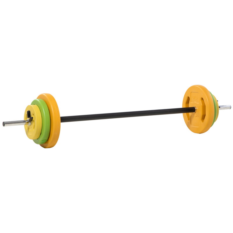 HOMCOM Hanteln Set 20kg Hantelset aus Metall Kurzhanteln mit Verbindungsrohr Rutschfester Griff Langhanteln Workout Hantel Gewichte Dumbbell Set für Zuhause Aosom – Bild 1 von 2