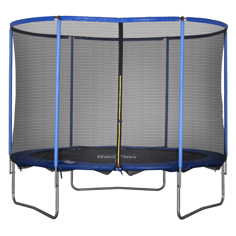 HOMCOM Trampolin mit Sicherheitsnetz 305 cm für Garten & Innenbereich, Fitnesstrampolin bis 113,6 kg, Blau Schwarz Aosom.de – Bild 1 von 2