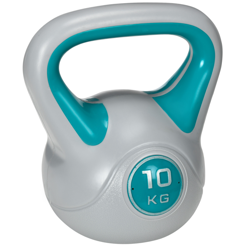 SPORTNOW Kettlebell 10 KG, Bodenschonende Kugelhantel, Schwunghantel Gewichtkugel für freies Gewichtstraining, Krafttraining, Gewichtheben, Ausdauer, Fitness, Blau Aosom – Bild 1 von 2