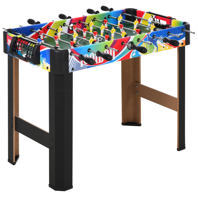 HOMCOM Tischfußball Klassisch mit 2 Bällen und 2 Punktetafeln, Spieltisch aus MDF, Edelstahl und Kunststoff, 86.5x43.5x63 cm, Mehrfarbig Aosom – Bild 1 von 2