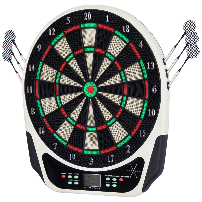 HOMCOM Elektronische Dartscheibe, Dartboard mit LCD-Display, 6 Darts, 24 Dartköpfe, 18 Spiele, 159 Trefferoptionen, für 8 Spieler Aosom – Bild 1 von 2