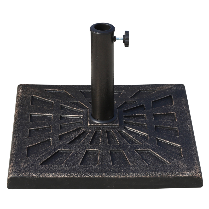 Outsunny Sonnenschirmständer Schirmhalter aus Kunstharz 15kg für Ø38/48mm Schwarz 47x47x32cm stabil und wetterfest Aosom.de – Bild 1 von 2
