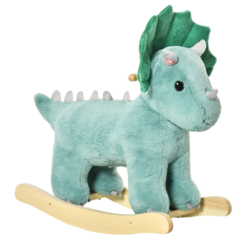 HOMCOM Schaukelpferd Schaukeltier für Kinder dunkelgrün 64 x 30 x 54 cm, stabil & sicher, ideal für Spielzimmer Aosom.de – Bild 1 von 2