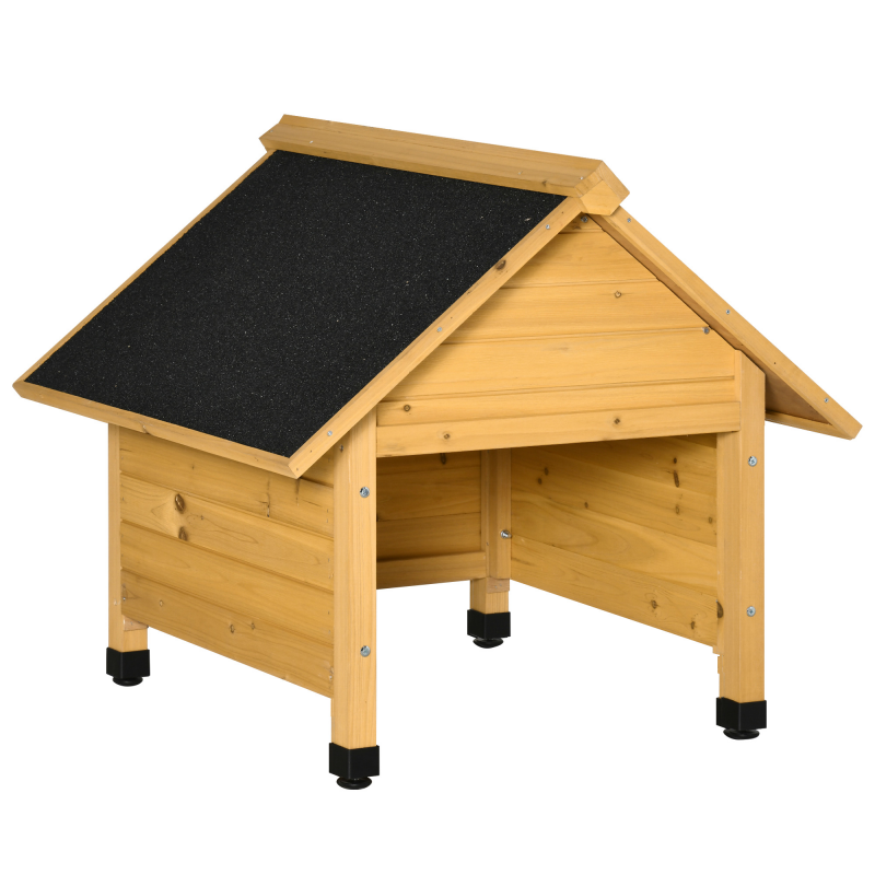 Outsunny Holzgarage für Rasenmäher Roboter Mähroboter Carport 75x76x70 cm Gelb, Sonnen- & Regenschutz für Rasenroboter Aosom.de – Bild 1 von 2