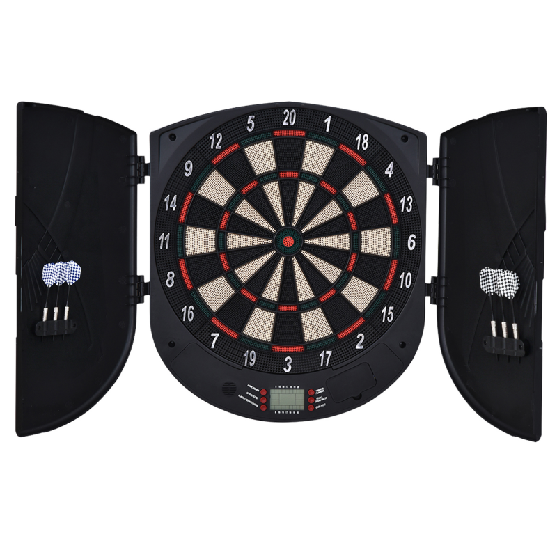HOMCOM Elektronische Dartscheibe mit Tür, Soundeffekte & automatische Wertung, 26 Spiele, 185 Trefferoptionen, für bis zu 8 Spieler Aosom.de – Bild 1 von 2