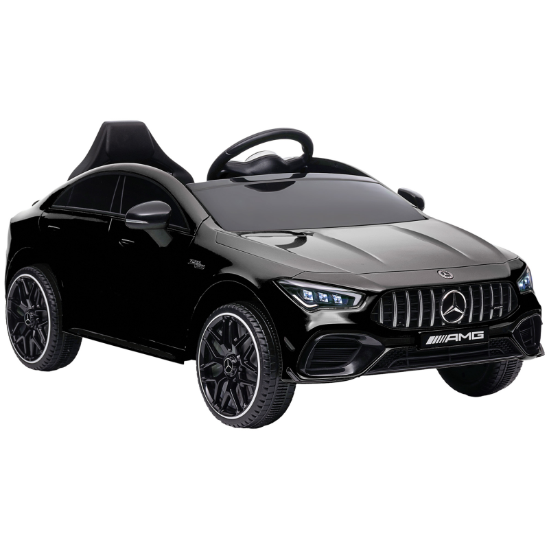 AIYAPLAY Kinder Elektroauto 12V Kinderauto mit Fernbedienung, Musik, Elektrofahrzeug mit Leuchte, USB/MP3-Anschluss, Rückwärtsfunktion, bis 5 km/h, für Kinder 3-6 Jahre, Schwarz Aosom – Bild 1 von 2