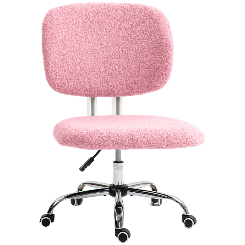 Vinsetto Bürostuhl Ergonomischer Schreibtischstuhl Höhenverstellbar ohne Armlehne Drehstuhl Samt Rosa für Home Office & Gaming Aosom.de – Bild 1 von 2