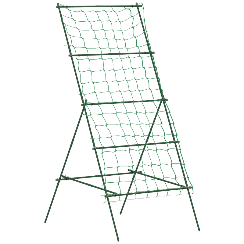 Outsunny Rankgitter aus Stahl zum Stecken rostfrei Rankhilfe in A-Form für Kletterpflanzen Spalier 101x133x227 cm Garten Spalier Pflanzenspalier für Gemüse Blumen Kletterpflanzen Grün Aosom – Bild 1 von 2
