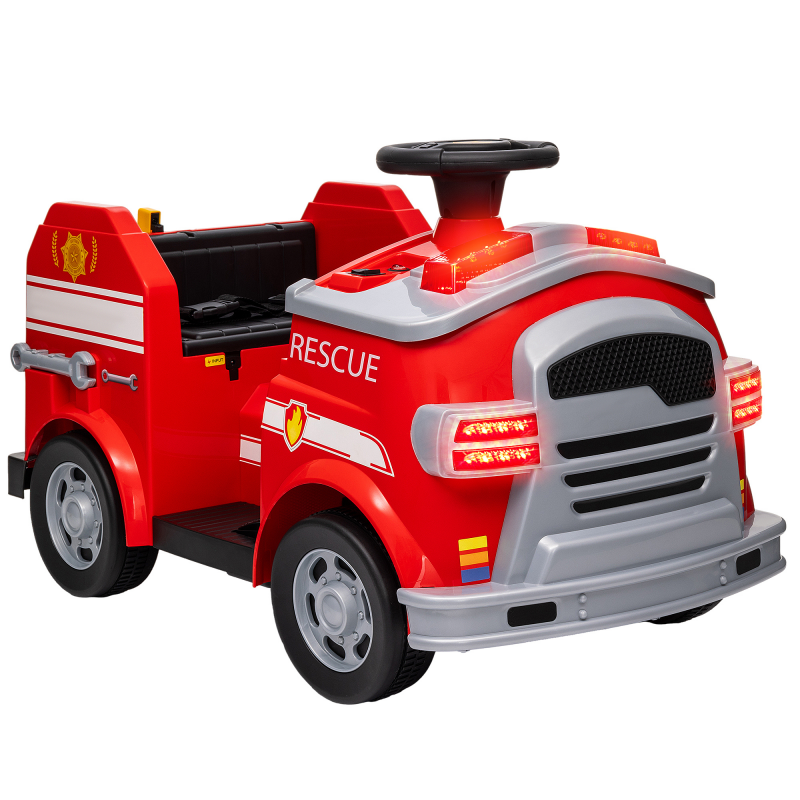 AIYAPLAY Kinder Elektroauto 1 6V Kinderauto mit Musik, Hupe, Elektrofahrzeug mit Scheinwerfer, Sanft Start, 3 km/h, für 3-5 Jahre Kinder, Rot Aosom – Bild 1 von 2