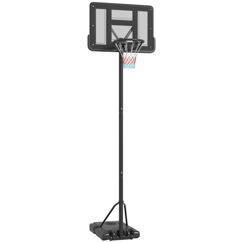SPORTNOW 2-in-1 Basketballständer, 230-305 cm Höhenverstellbarer Basketballkorb mit Ständer, Backboard Ständer mit Rollen, Basketballanlage für Erwachsene, Schwimmbad, Stahl Aosom – Bild 1 von 2