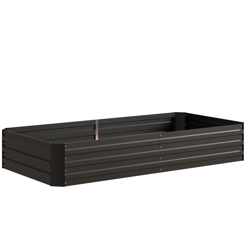 Outsunny Hochbeet rechteckige Pflanzwanne aus verzinktem Stahl große Kapazität 180 x 90 x 29,5 cm mit Rankhilfen für Tomaten und Kletterpflanzen Aosom – Bild 1 von 2