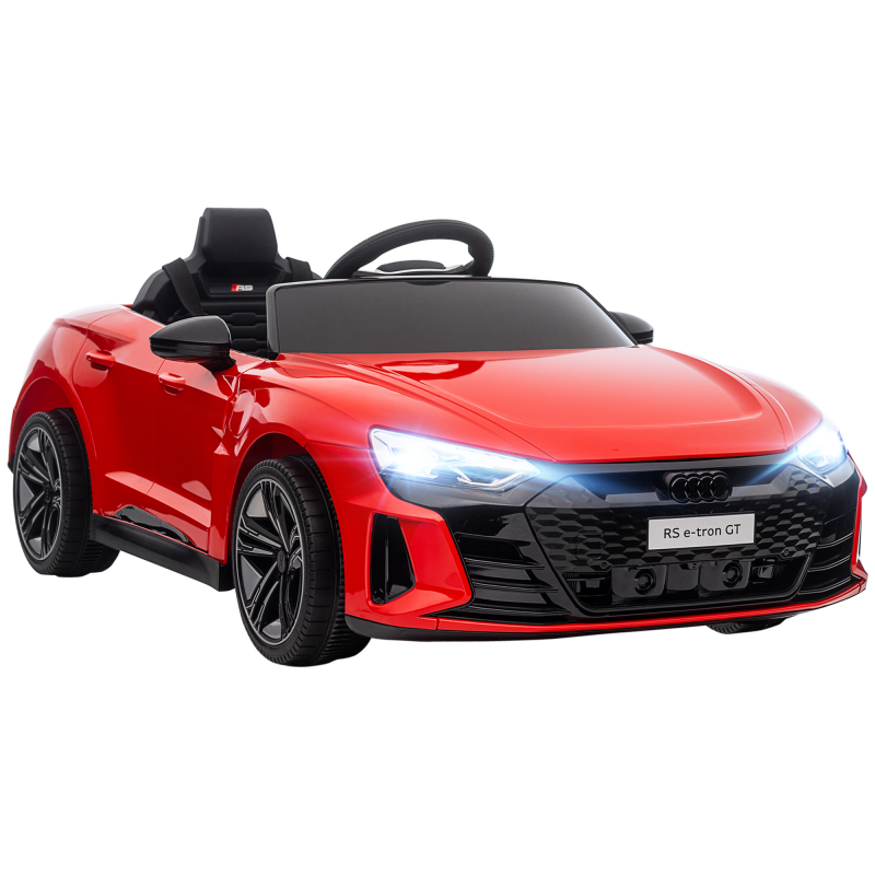 HOMCOM Kinder Elektroauto, Kinderauto mit Fernbedienung, AUDI RS e-tron GT Kinderfahrzeug mit Sicherheitsgurt, Hupe & Musik & Scheinwerfer, bis 5 km/h, für Kinder 3-5 Jahre, Rot Aosom – Bild 1 von 2
