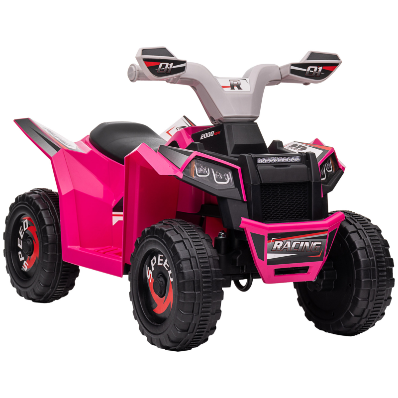 HOMCOM Elektro Kinderquad Mini Elektroquad 6V mit Vorwärts Rückwärtsfunktion für Kinder 1 5 bis 3 Jahre 25 kmh Rosa Aosom.de – Bild 1 von 2