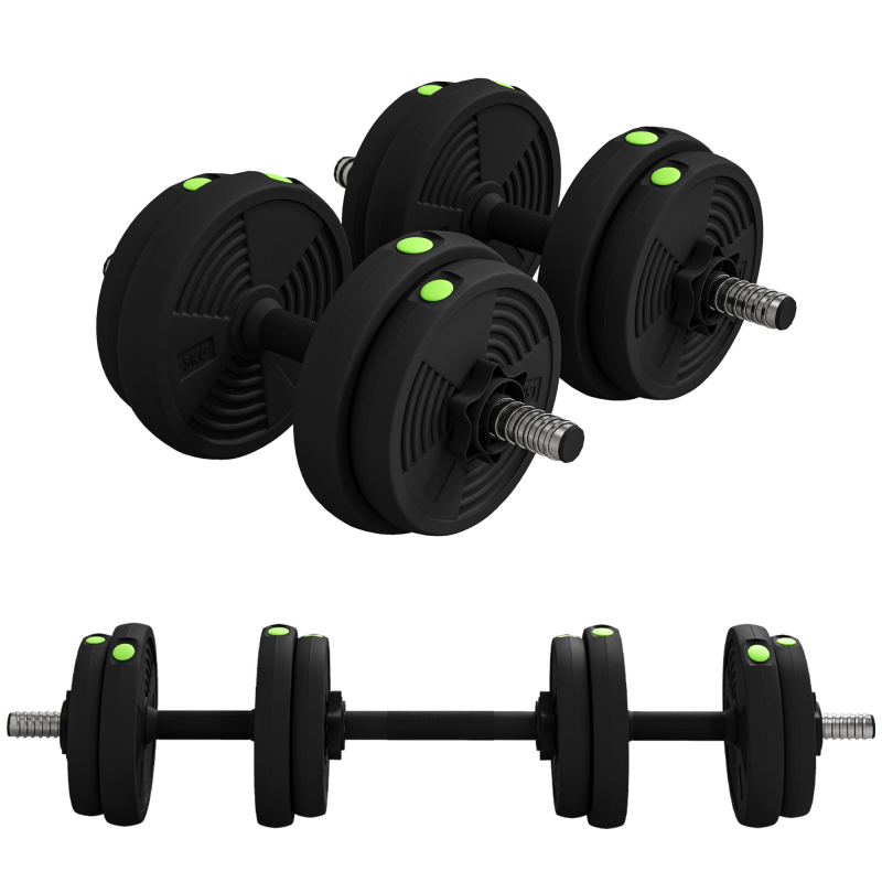 HOMCOM 2-in-1 Hantel Set 15 kg verstellbar mit 8 Hantelscheiben, bodenschonend für Krafttraining und Fitness Aosom.de – Bild 1 von 2