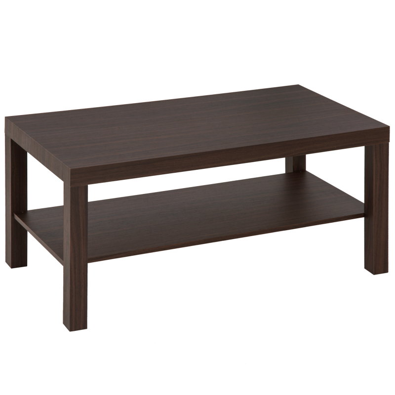 HOMCOM Beistelltisch Couchtisch Rechteckiger mit Ablage Walnuss Aosom – Bild 1 von 2