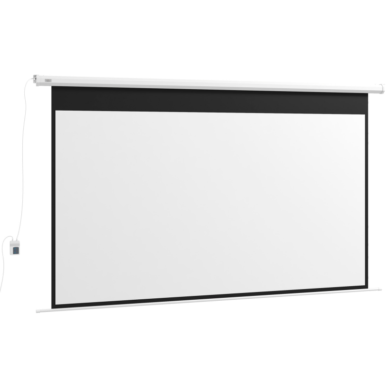 HOMCOM Elektrische Beamer-Leinwand 266 x 149 cm 16:9 mit Fernbedienung für Heimkino & Präsentationen, Metall, Weiß Aosom.de – Bild 1 von 2