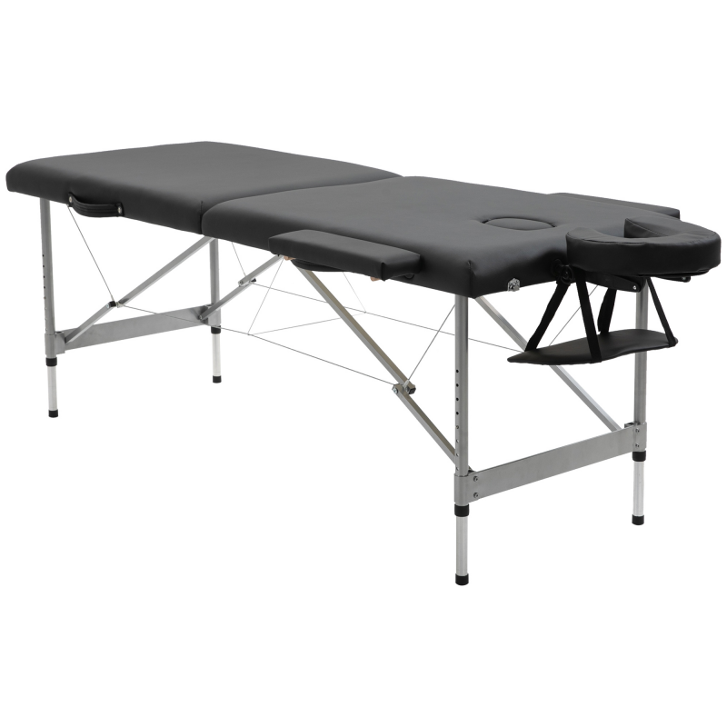 HOMCOM Massageliege klappbar Professioneller 7-Zonen Massagetisch, höhenverstellbar, belastbar bis 130kg, ideal für Spa & Salon, Schwarz Aosom – Bild 1 von 2