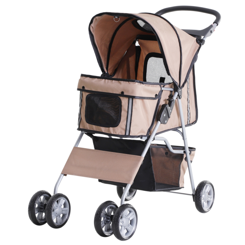 PawHut Hundewagen Hundebuggy in Kaffeebraun, Leichter Pet Stroller Jogger Anhänger, Faltbar & Praktisch Aosom – Bild 1 von 2