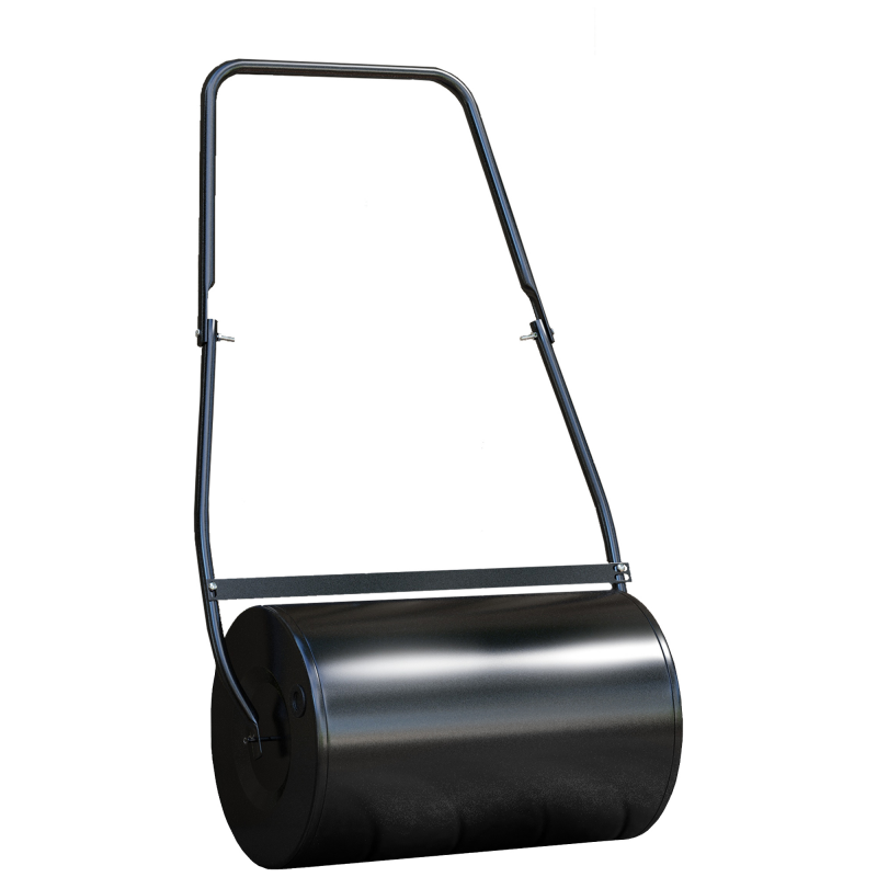 DURHAND Rasenwalze, Gartenwalze 50 cm, befüllbar mit 38 l Wasser oder Sand, ergonomischer Griff, Gartengerät für Rasen, Terrasse und Park, schwarz Aosom – Bild 1 von 2