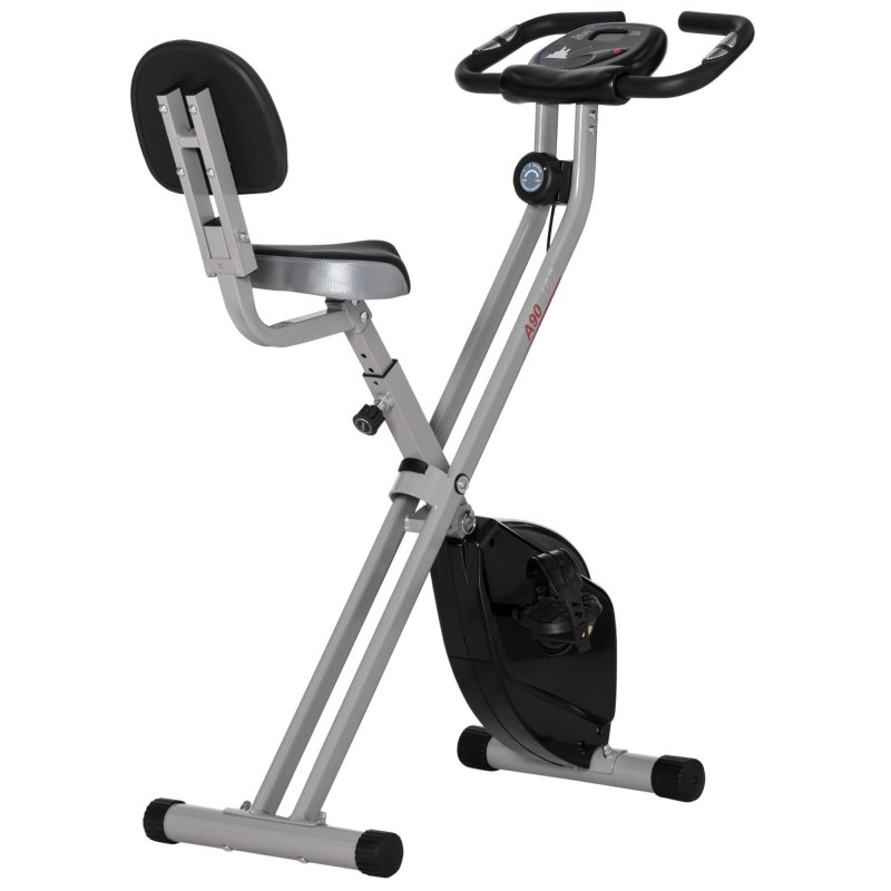 HOMCOM Heimtrainer F-Bike Fahrradtrainer mit 8-stufigem Magnetwiderstand, höhenverstellbar, stabiler Stahlrahmen, Schwarz-Grau, 43x97x109 cm Aosom.de – Bild 1 von 2