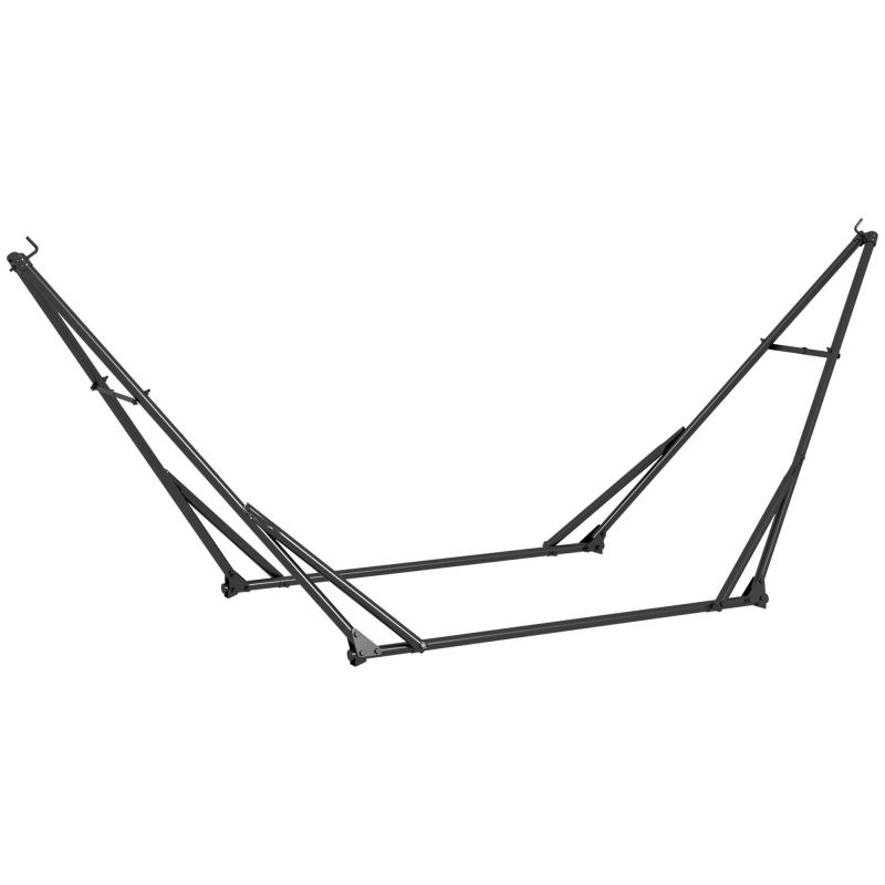 Outsunny Tragbarer klappbarer Hängemattenständer, 2-in-1, Ständer für Hängesessel mit Metallrahmen und Tragetasche, Belastbarkeit 120 kg, für Hängematte 2,5 m und Sessel 1,5 m Länge, Schwarz Aosom – Bild 1 von 2