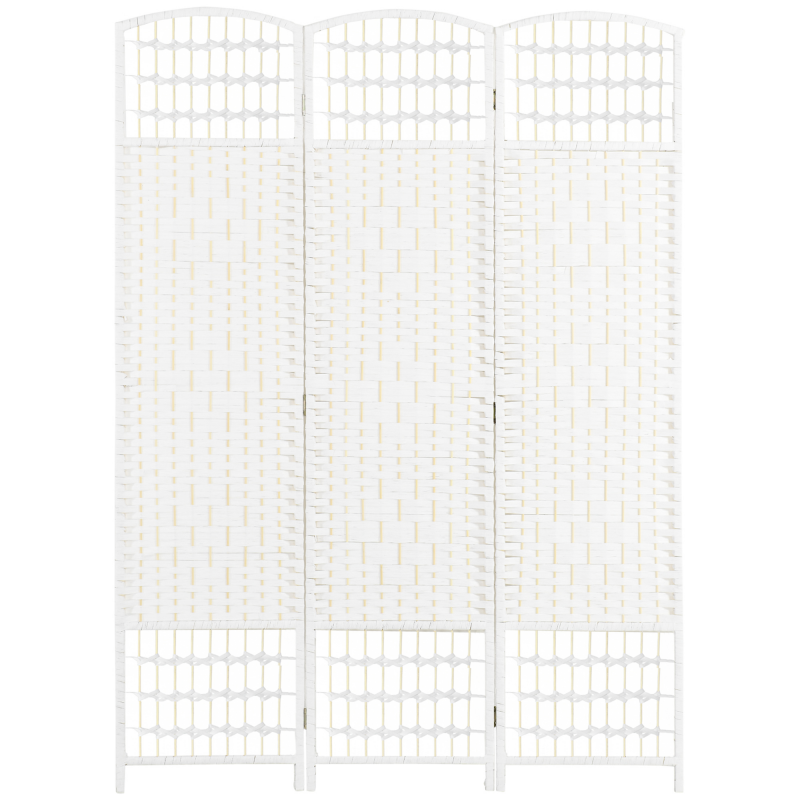 HOMCOM Paravent aus Holz 120 x 170 cm, faltbarer Raumteiler, 3 Paneele, Trennwand für Schlafzimmer & Wohnzimmer, Weiß Aosom – Bild 1 von 2