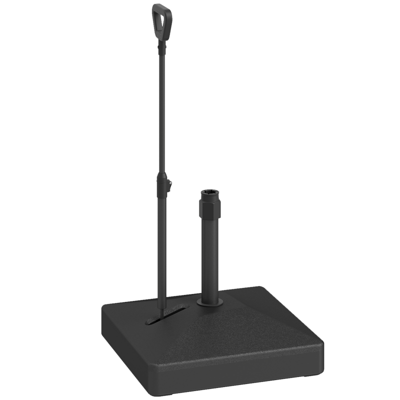 Outsunny Sonnenschirmständer bis 55 kg befüllbar Schirmständer mit Rollen, Griff Quadratisch Schirmhalter, Schirmgewicht, Ständer für Sonnenschirm Ø35/38/48 mm, für Balkon, Terasse, Garten, Schwarz Aosom – Bild 1 von 2