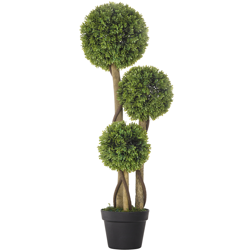 HOMCOM Künstliche Pflanze, 90 cm, Kunstpflanze, Buchsbaum im Blumentopf, Kunstbaum mit UV-Schutz, Zimmerpflanze für Wohnzimmer, Hellgrün Aosom – Bild 1 von 2