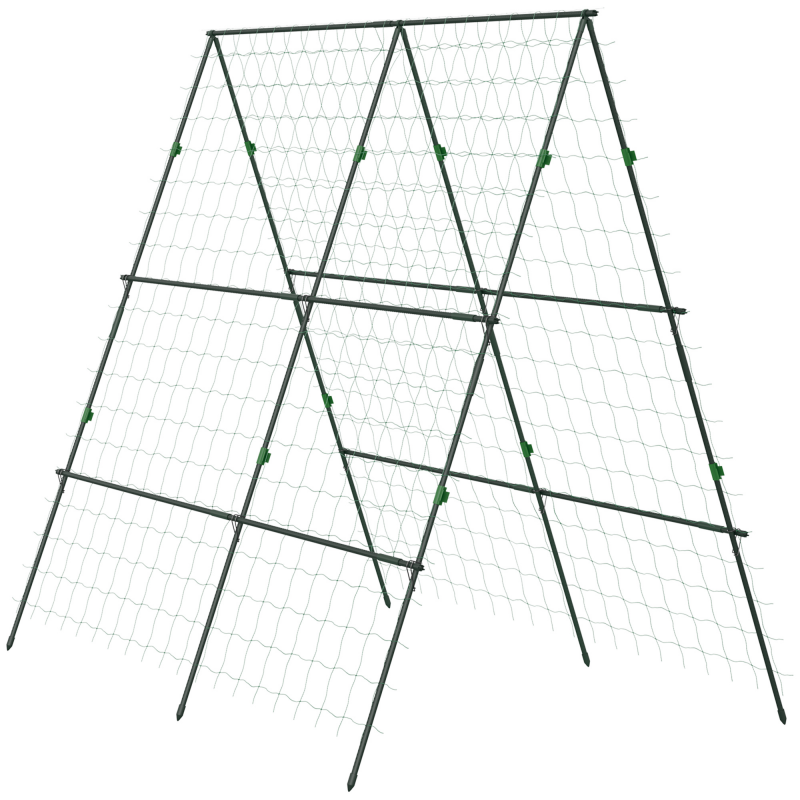 Outsunny Rankgitter verstellbare Rankhilfe Pflanzengitter Spalier Pflanzengerüst mit Netz für Garten Stahlrahmen grün 180 x 100 x 180 cm Aosom.de – Bild 1 von 2