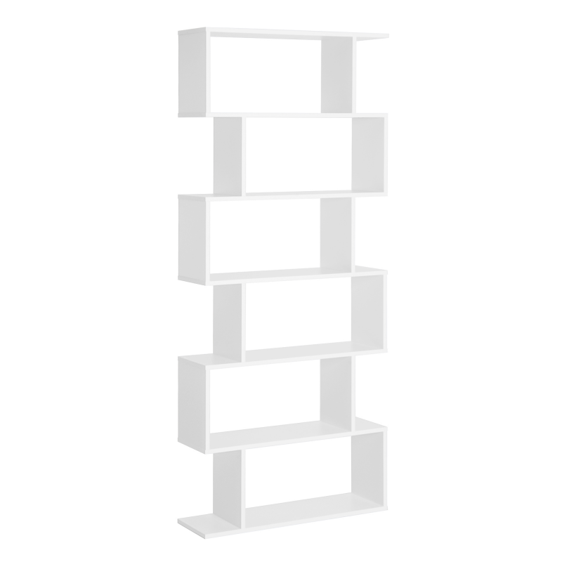 HOMCOM Bücherregal Wandregal Standregal Büroregal Raumteiler mit 6 Fächern Standregal Aktenregal Weiß L80 x B23 x H192 cm Aosom – Bild 1 von 2