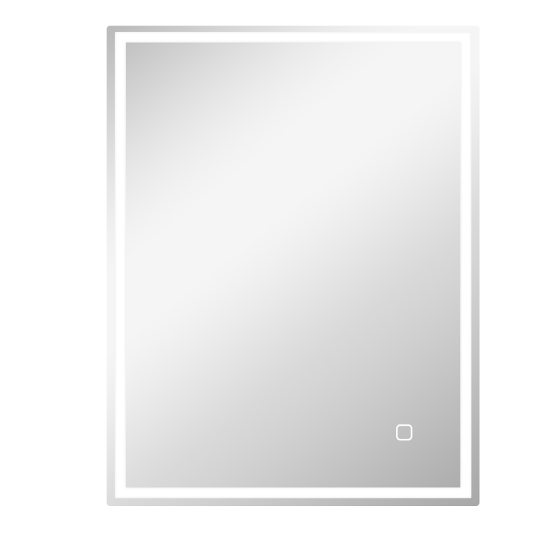 HOMCOM Badezimmerspiegel mit Beleuchtung Badezimmerspiegel mit Licht Memory-Funktion 3 Lichtfarben Touchschalter Silber Aosom.de – Bild 1 von 2