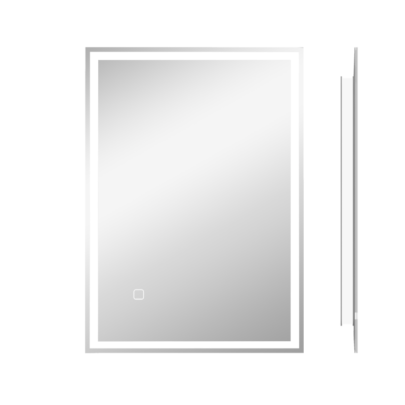 HOMCOM LED-Badezimmerspiegel Wandspiegel 80x60cm, beschlagfrei mit Touchschalter, IP44 für modernes Badezimmer Aosom.de – Bild 1 von 2