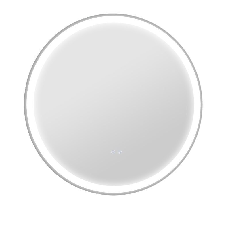 kleankin Badspiegel mit LED Beleuchtung, Ø 60 cm Leuchtspiegel mit Touch-Funktion, Memory-Funktion beschlagfrei mit Alurahmen Aosom – Bild 1 von 2