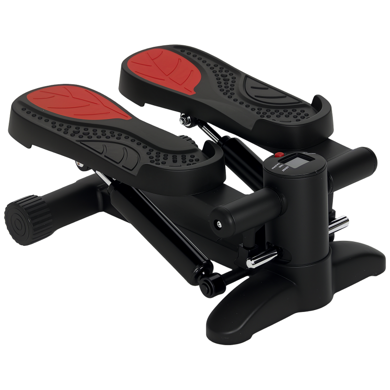 SPORTNOW Mini-Stepper für Zuhause Stepper Hometrainer mit LCD-Display, Fitness-Stepper bis 100 kg für Beintraining, Home Office Fitness Exercise, Schwarz Aosom – Bild 1 von 2