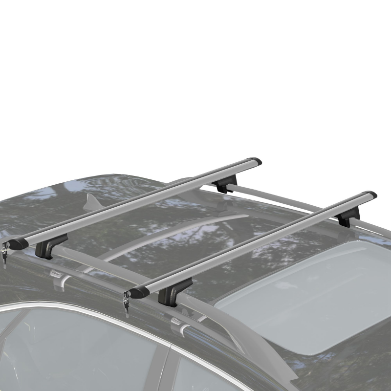 HOMCOM Abschließbare Autoträgerstangen mit Schlüssel, Aluminium-Ladestangen 125cm, Max. 75kg Aosom – Bild 1 von 2