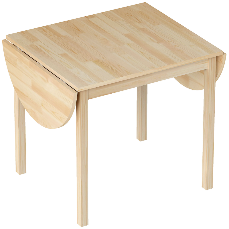 HOMCOM Esstisch aus Holz Klappbar Küchentisch für 6 Personen mit Drop-Leaf-Design Klapptisch Esszimmertisch für Kleine Räume, Esszimmer, Küche 140 x 70 x 75 cm Naturholz Aosom – Bild 1 von 2