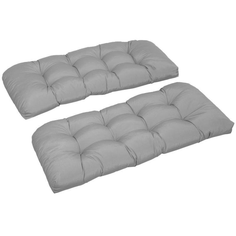 Outsunny Bankkissen für 2 Personen 110x48x8 cm Rechteckiges Sitzkissen für Innen & Außen Waschbar mit 8 Steppungen Bequemer Sitz für Stühle Sofas Grau Aosom – Bild 1 von 2